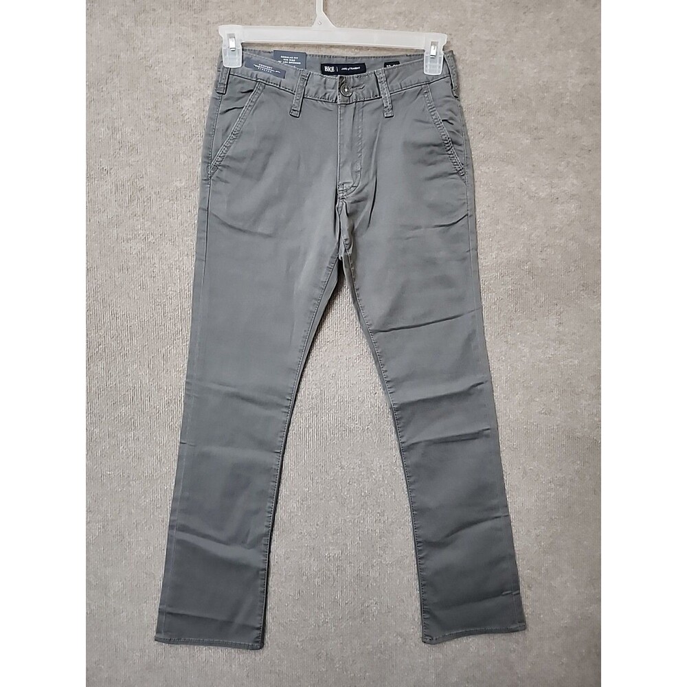 BKE Buckle Jake Straight Leg Chino Pants Mens 27x30 Gray Comfort Stretch NEW